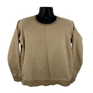 Askov Finlayson Organic Cotton Sweatshirt Crewneck Pullover Beige Tan Size Small